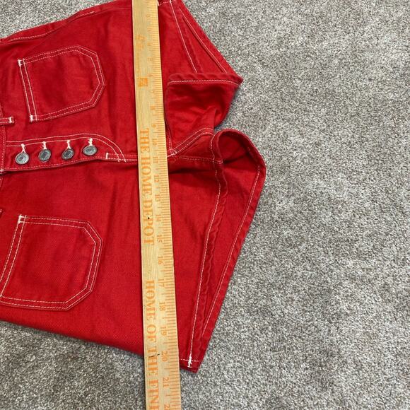 Normcore streetwear grunge Buttonfly Levi’s big E red 80s Mom Shorts 25 Denim - Picture 6 of 12